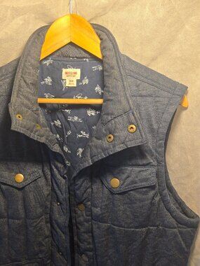 Mossimo Supply Co. Men's Jacket Vest Indigo Navy Medium, Airplane Liner